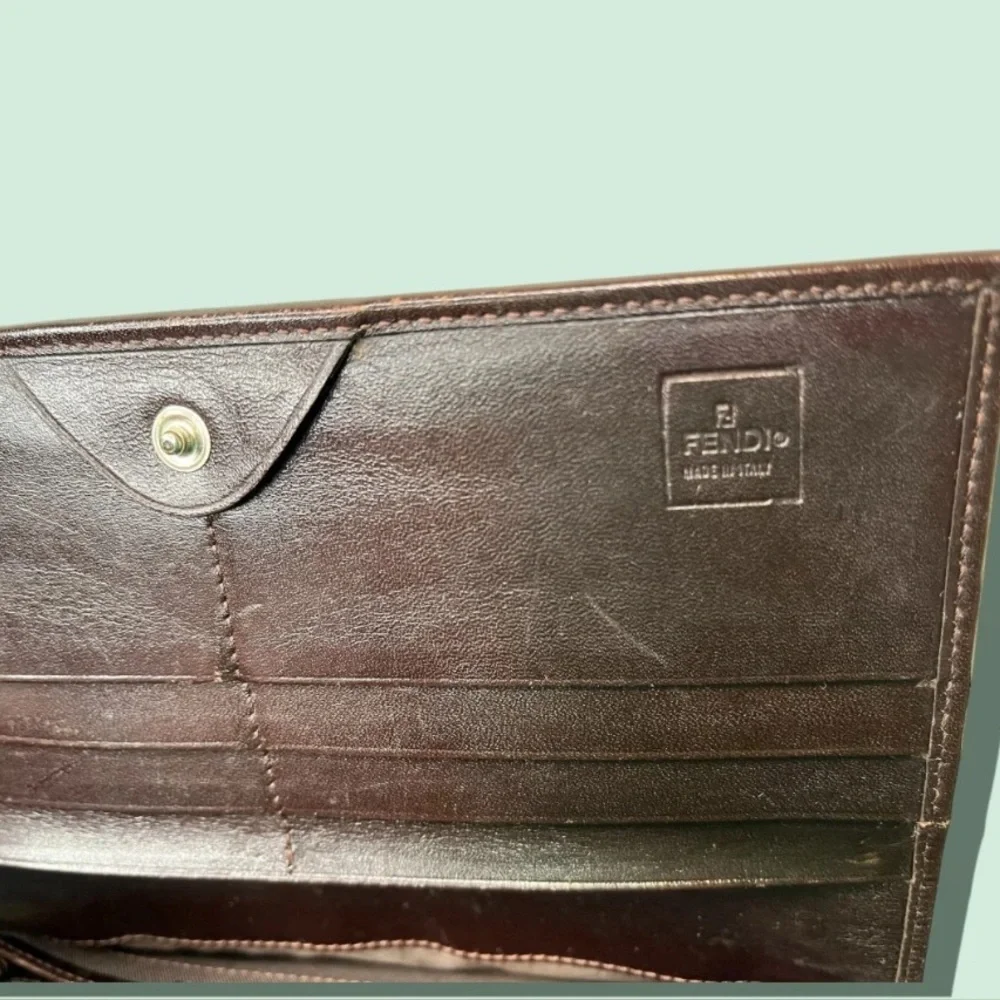 Fendi Zucca Monogram Vintage Continental Long Wallet